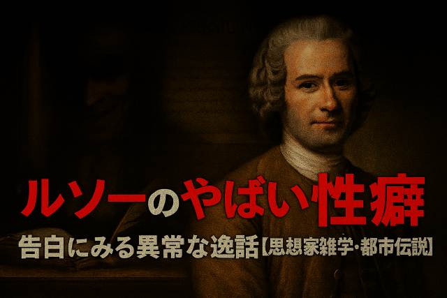 ジャン＝ジャック・ルソーの肖像と裏の顔を象徴する影｜告白に描かれたやばい性癖と異常な逸話を解説する記事用サムネイル